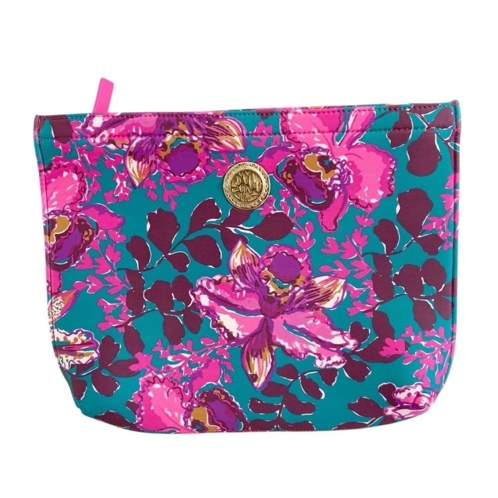 Lilly Pulitzer Blue Rhapsody Orchid You Not Swim Pouch Cosmetic Case - Picture 3 of 10